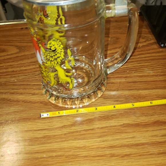 German Beer Stein Glass Pewter Lid - Picture 3 of 10